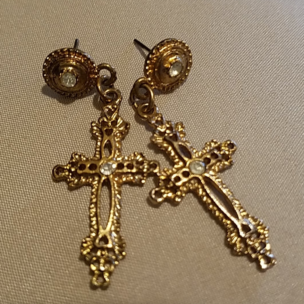 Cross earrings - Picture 2 of 2